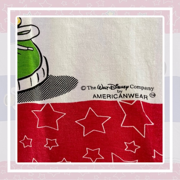Vintage Mickey Minnie Mouse AOP USA Flag Disney T-shirt 4th July EVC No Size - Picture 4 of 4